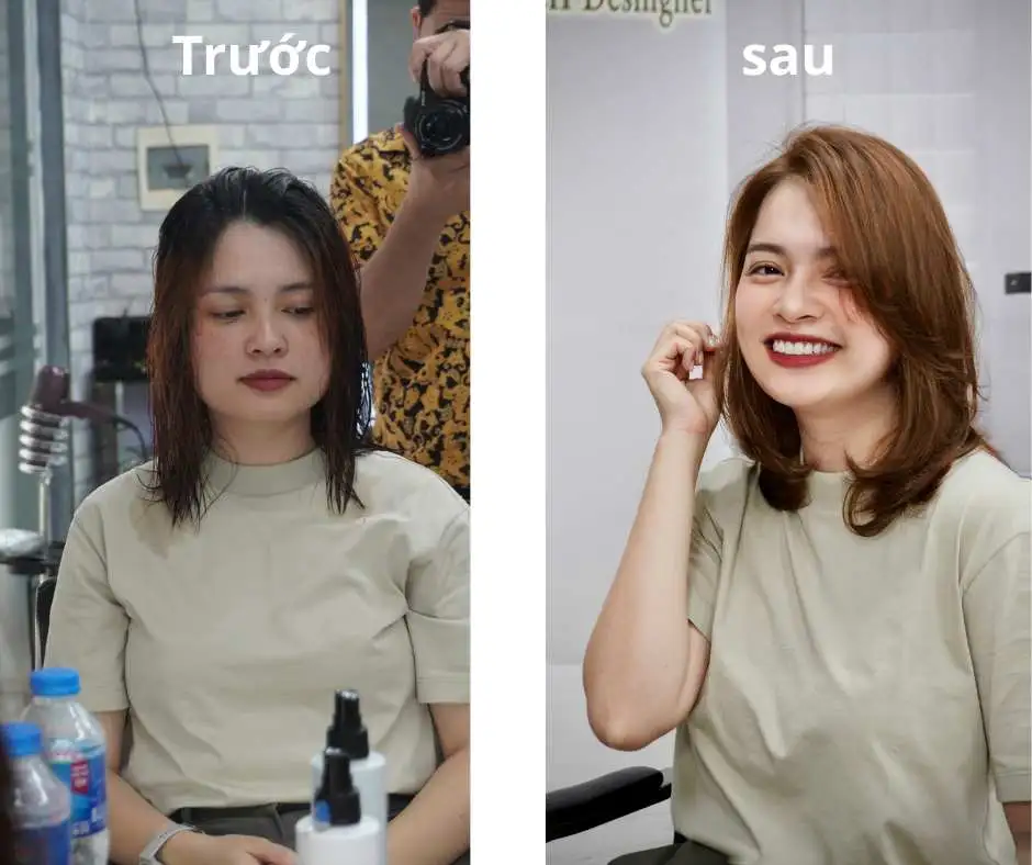 Kiểu Tóc Layer Ôm Mặt – Màu Vàng 7/3 Tươi Sáng & Trẻ Trung
