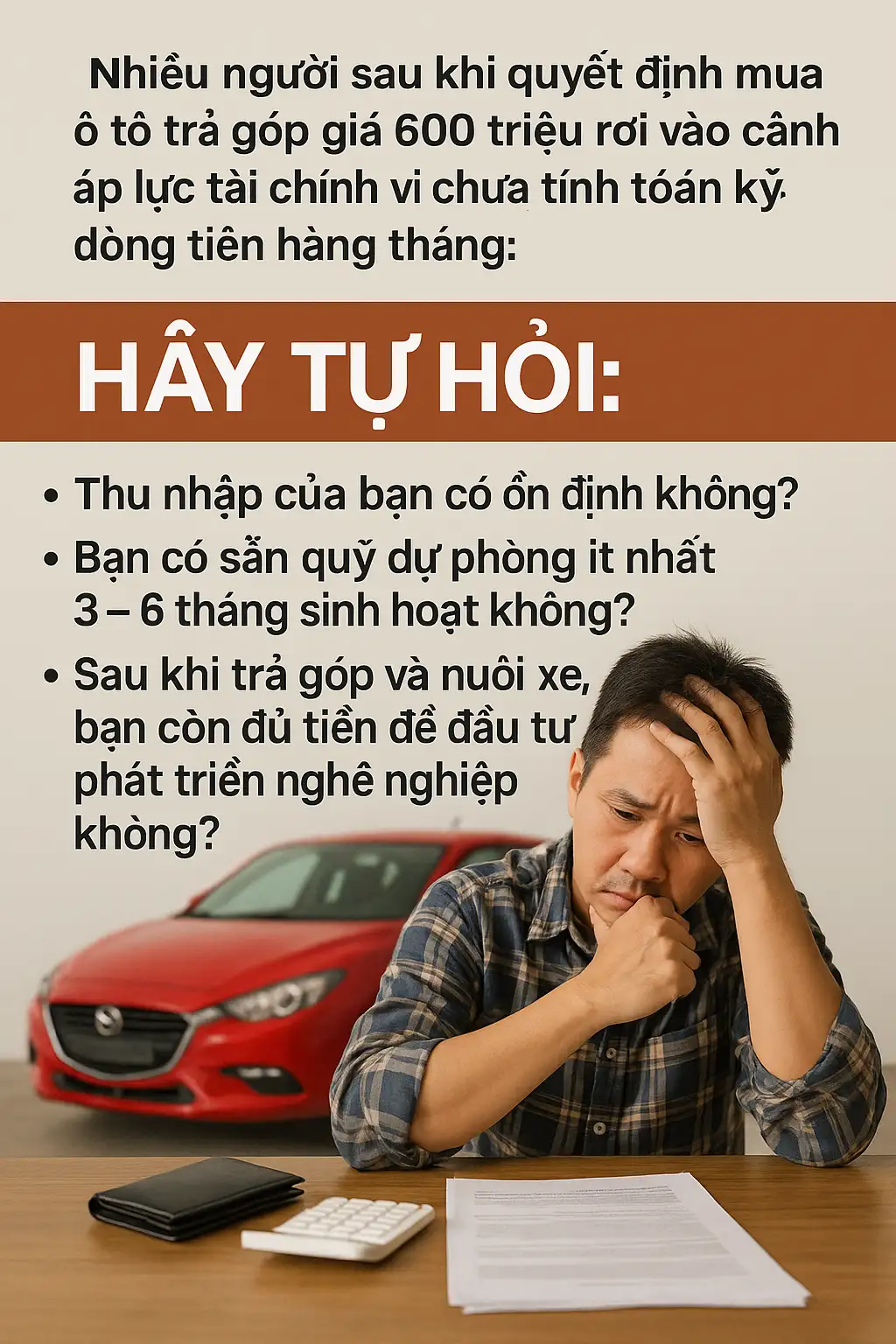 Có nên mua ô tô trả góp giá 600 triệu khi đang có 400 triệu tiết kiệm?