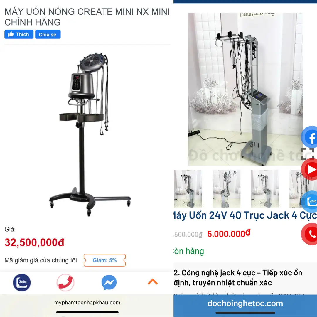 So sánh máy uốn tóc Wave Mini và máy uốn tóc KTS 24V Jack 2.5mm