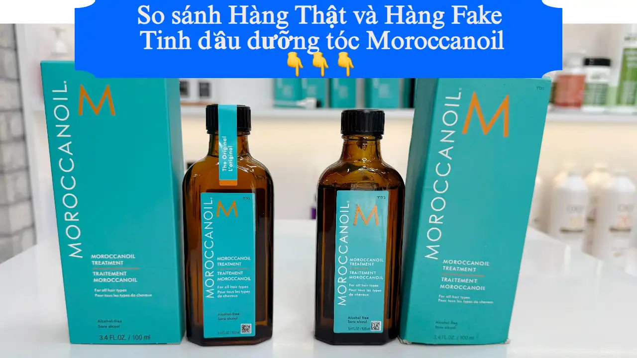 So sánh Hàng Thật và Hàng Fake — Tinh dầu dưỡng tóc Moroccanoil